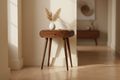 Mini Isabella chestnut console table solid mango wood with 2 drawers and Nordic legs – front view