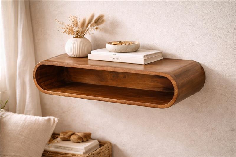 Contour Floating Solid Wood Console Table - Chestnut Finish