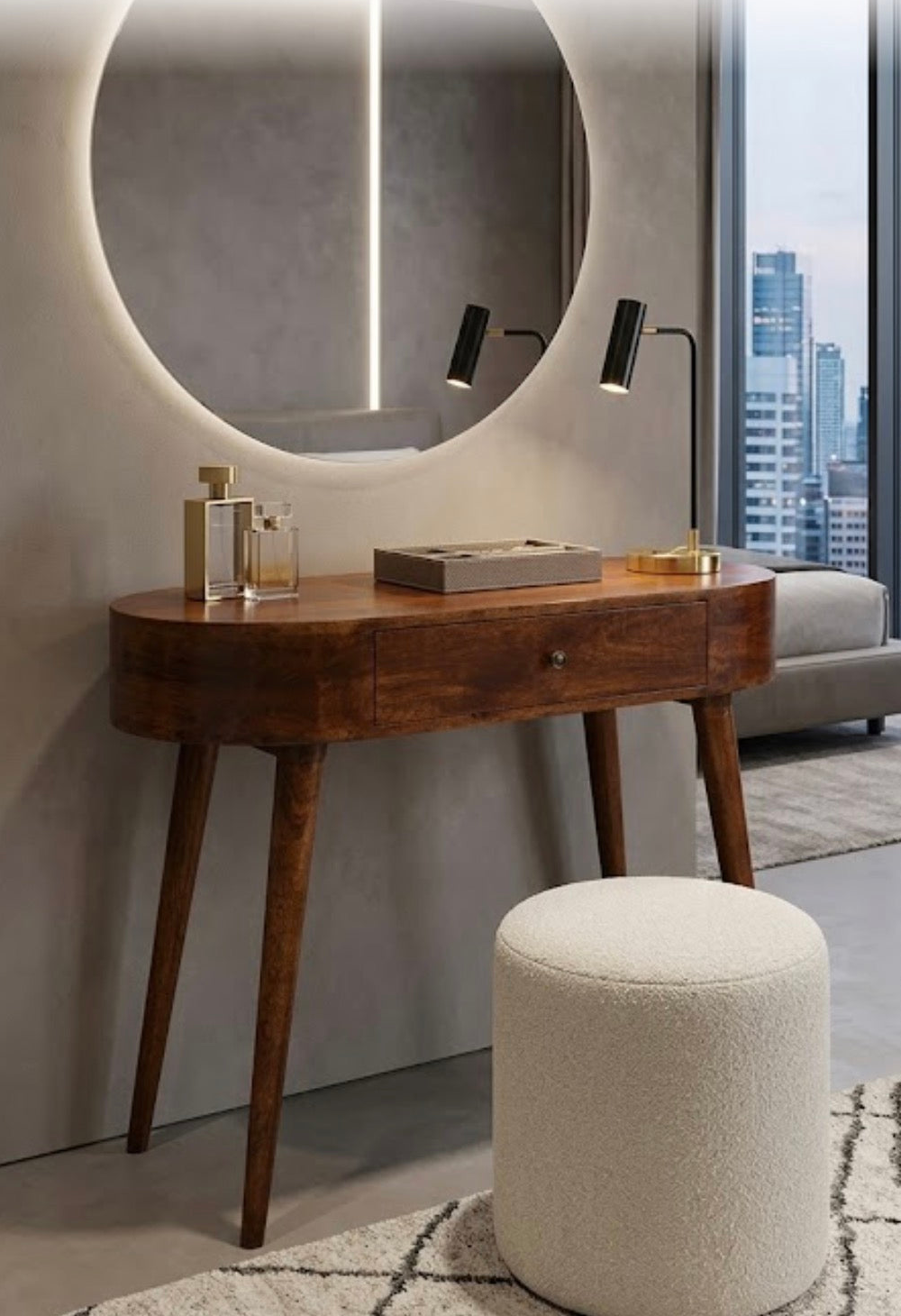 Arden chestnut dressing table promotional lifestyle view