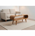 Nordic Solid Wood Coffee Table & Open Media Unit | Oak Finish