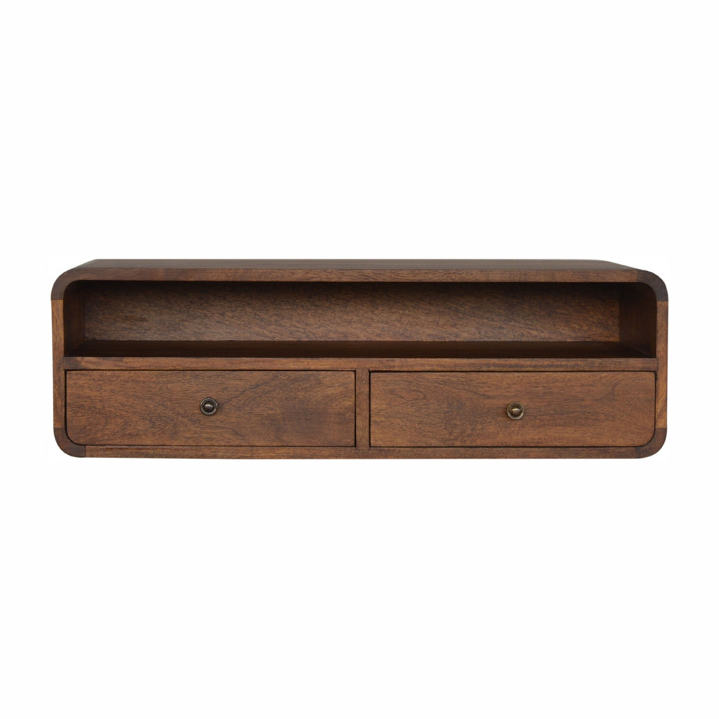 Bali floating console table wall-mounted side profile
