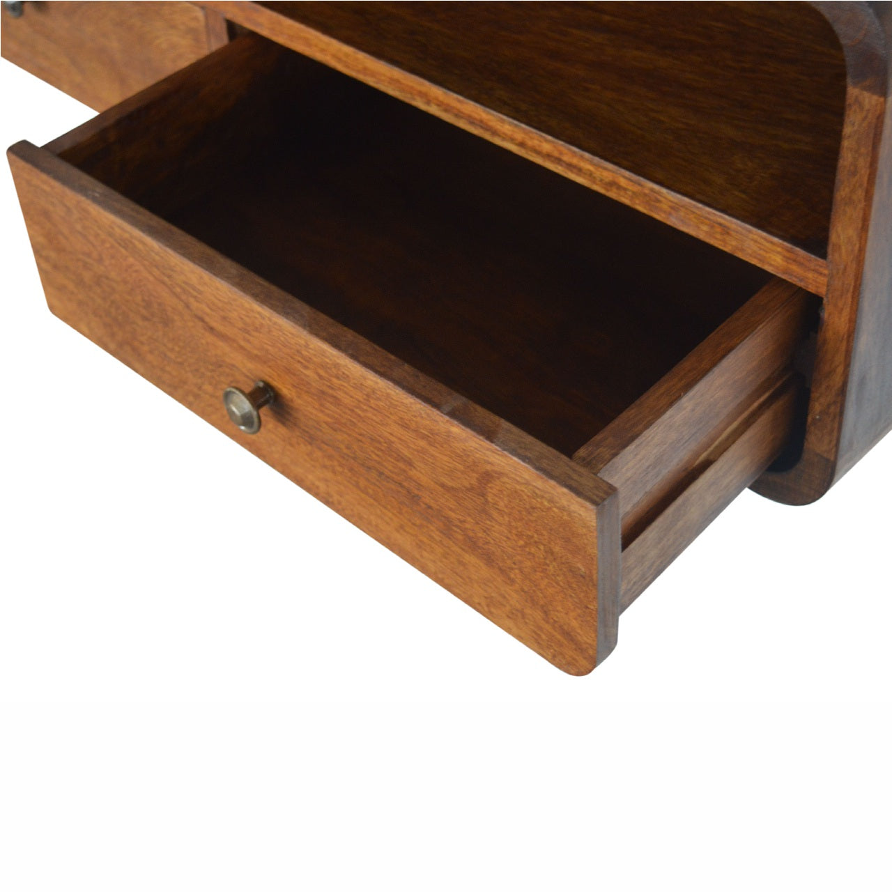Bali floating chestnut console rear view