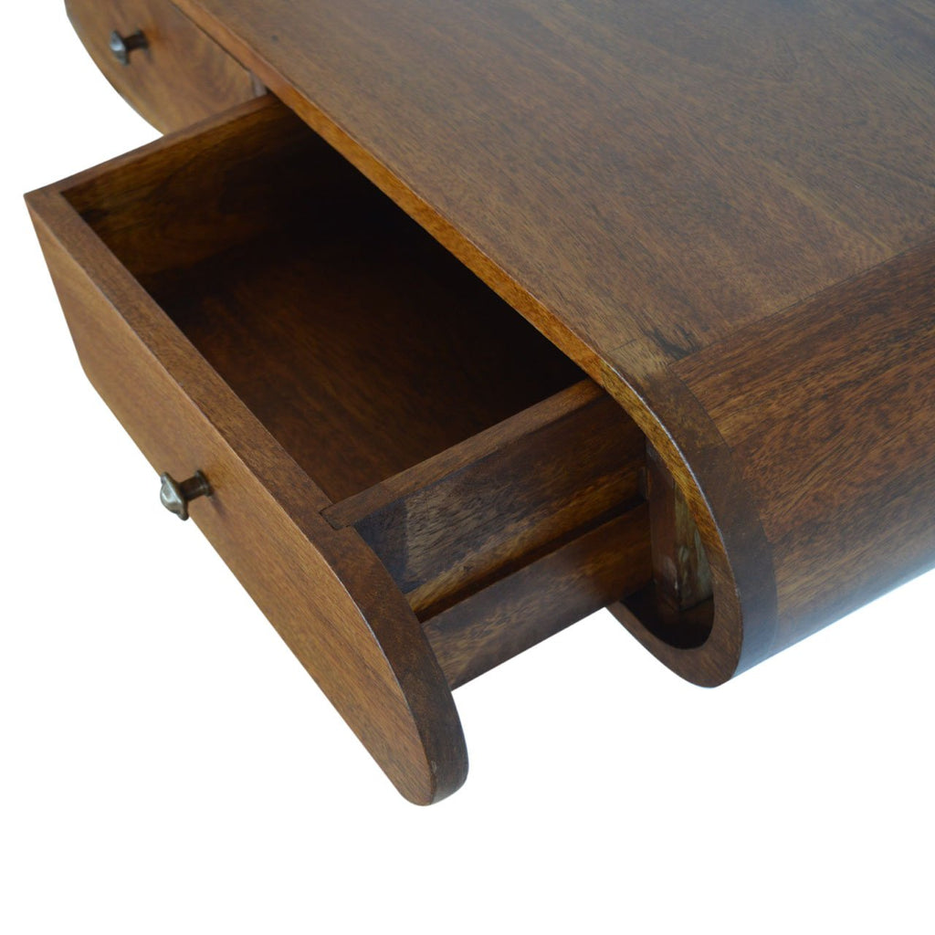 Chelsea chestnut floating console rear view