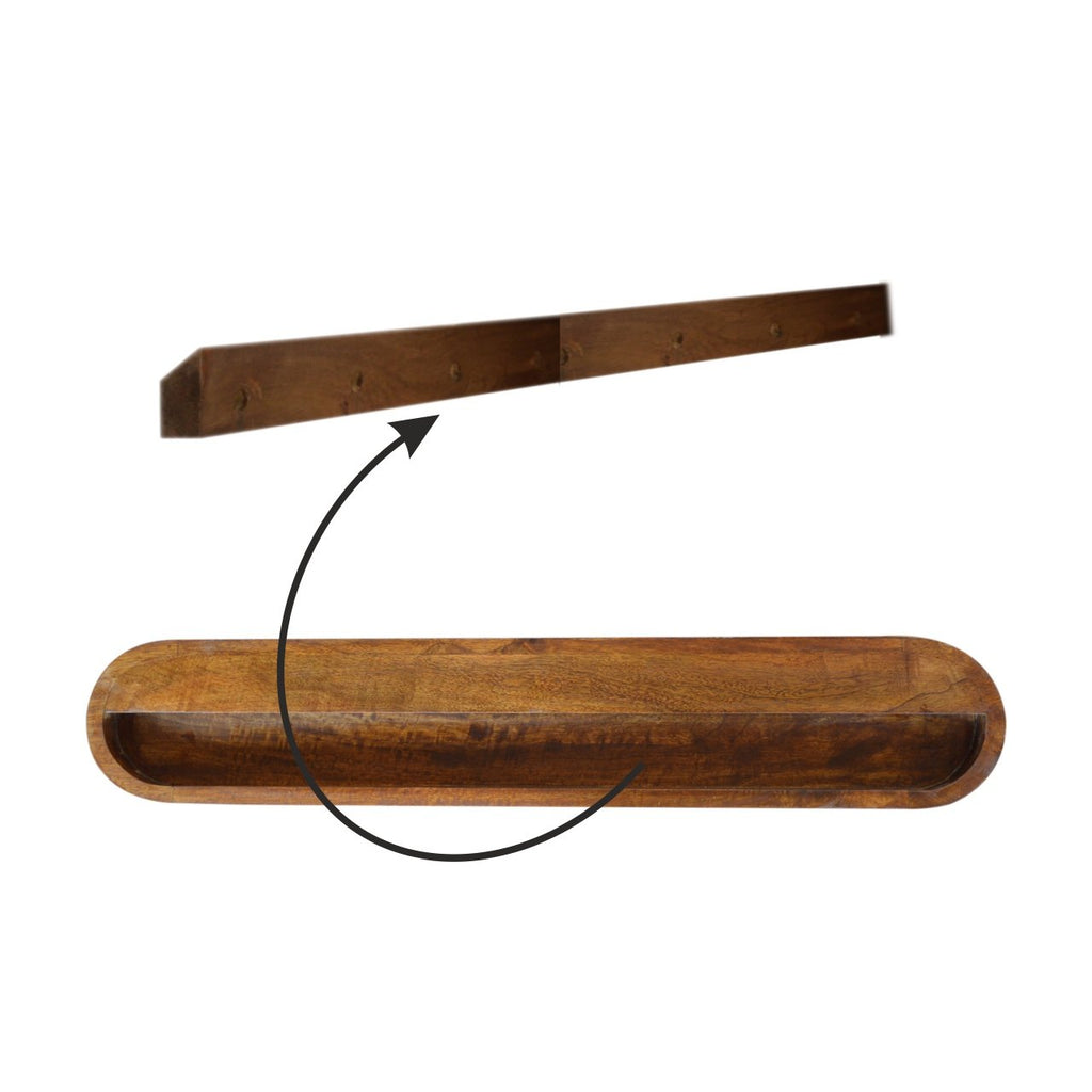 Chelsea chestnut floating console lifestyle bedroom setting