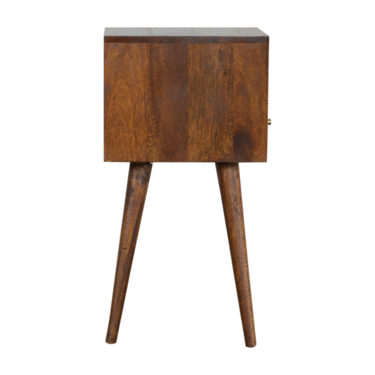 Astrid Mini 1 Drawer Solid Wood Bedside Table - Chestnut Finish