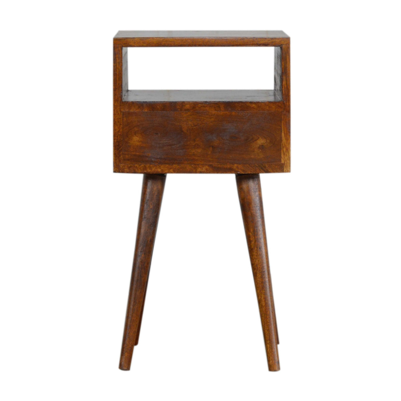 Astrid Mini 1 Drawer Solid Wood Bedside Table - Chestnut Finish
