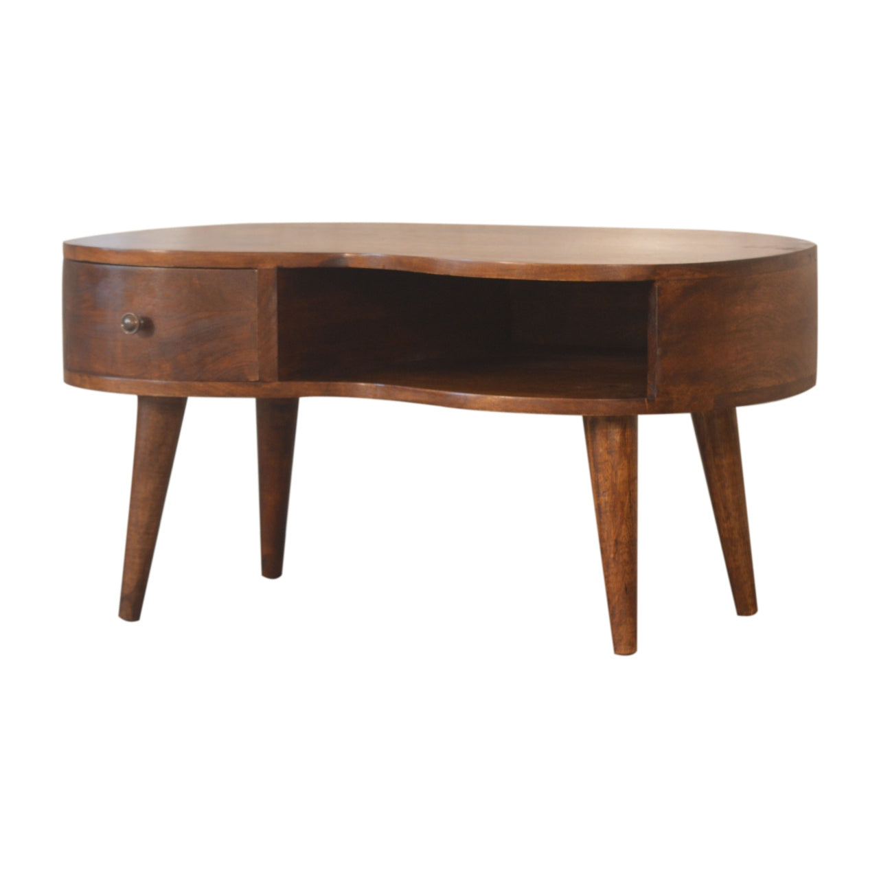 Nell chestnut coffee table in living room setting