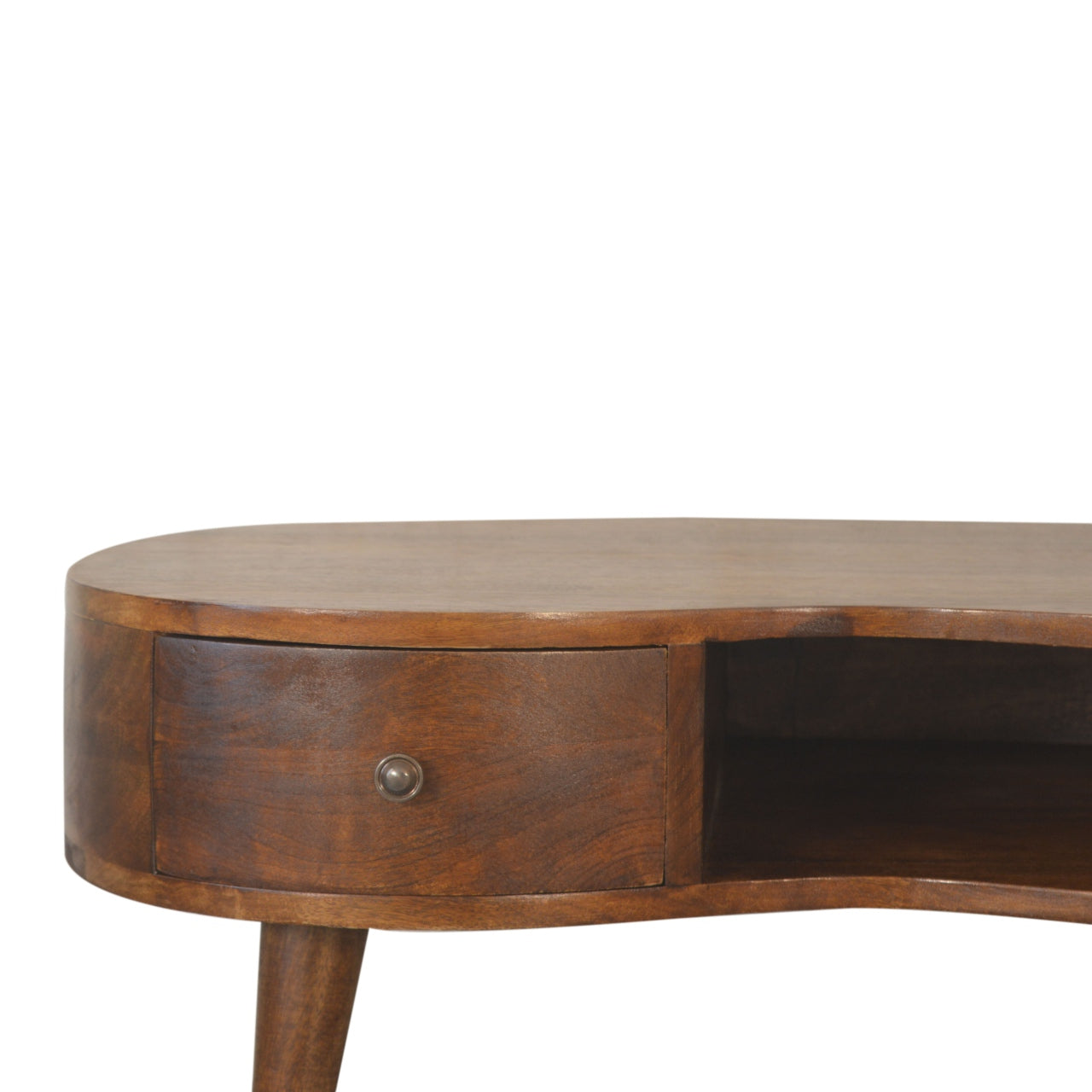 Nell chestnut wave coffee table angled view
