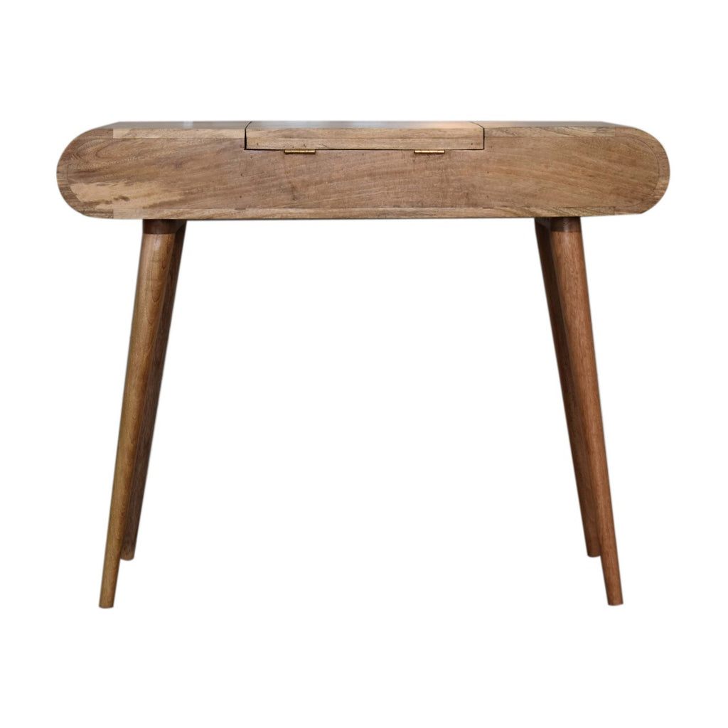 Nordic curved oak dressing table full room bedroom view