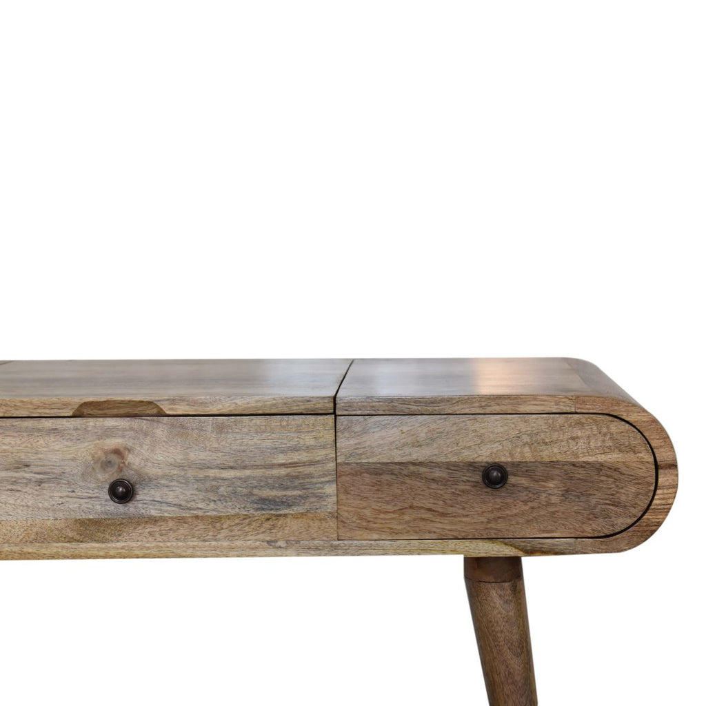 Nordic oak dressing table hidden storage compartments detail