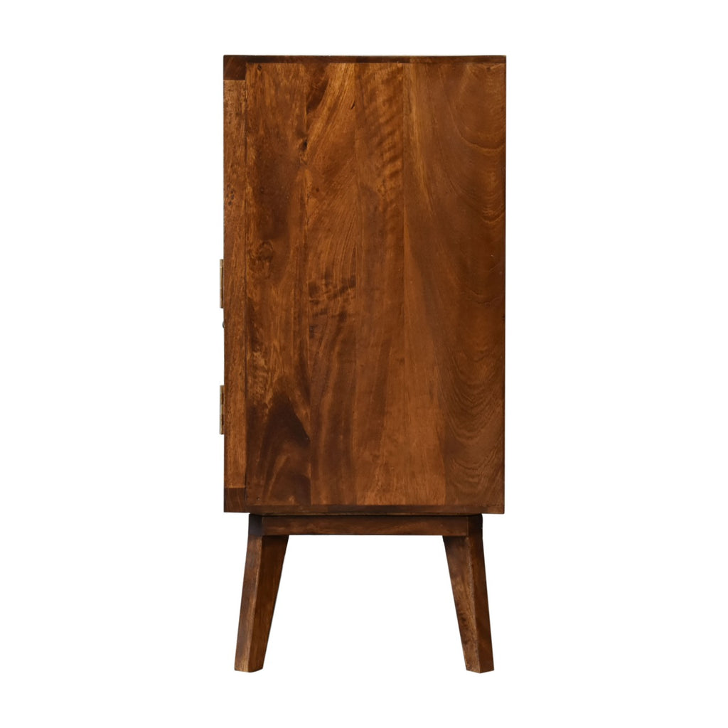 The Soren Solid Wood Open Shelf Cabinet - Chestnut Finish