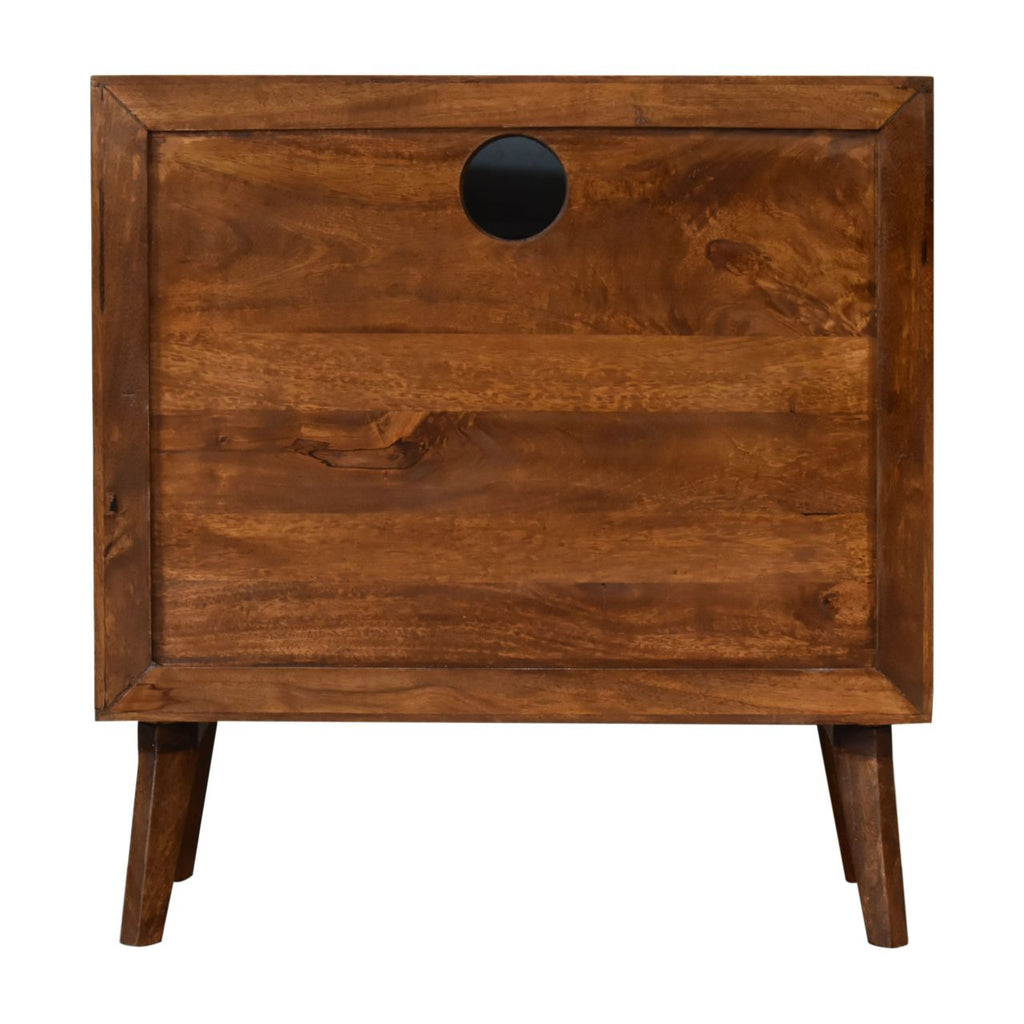 The Soren Solid Wood Open Shelf Cabinet - Chestnut Finish
