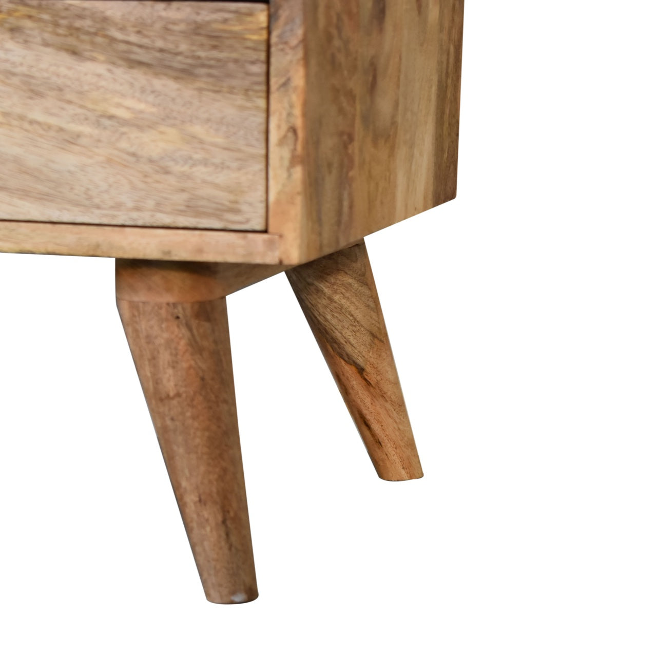 Classic oak-ish bedside table rear view