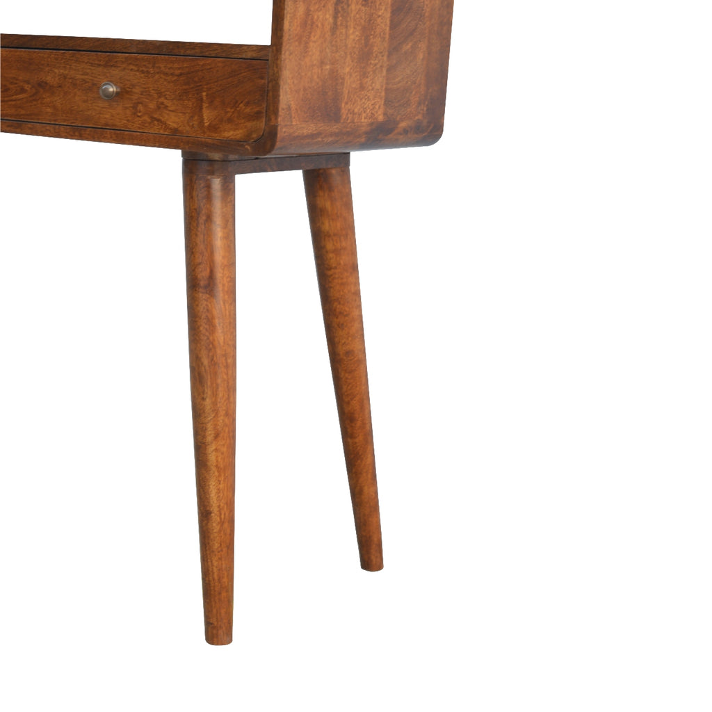 Curved chestnut console dimensions scale reference