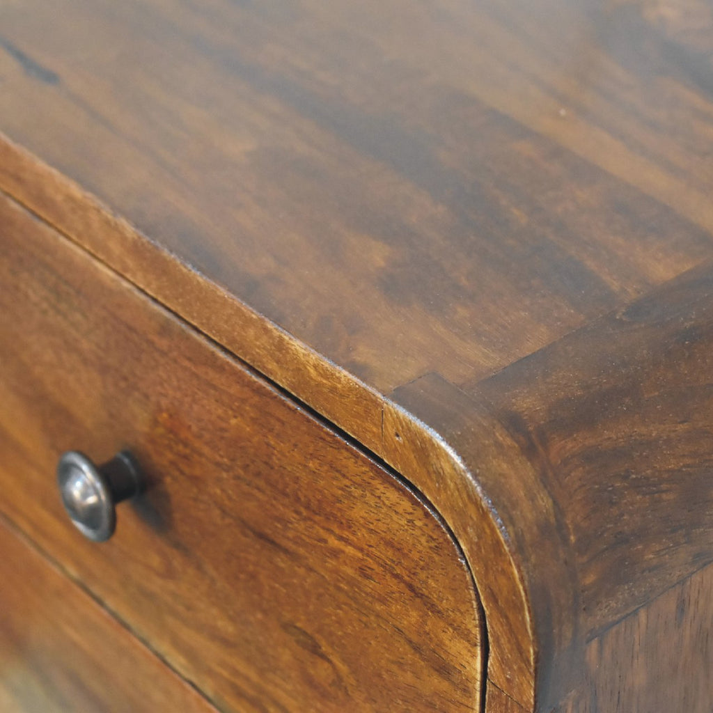 Floating mini chestnut bedside table rear view