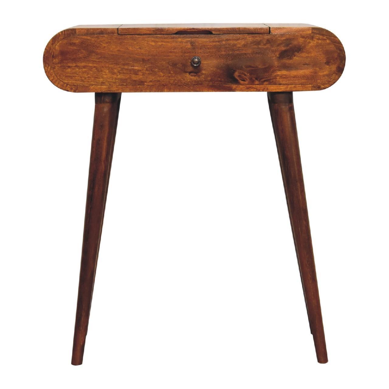 Mini Indiana chestnut dressing table side view showing profile