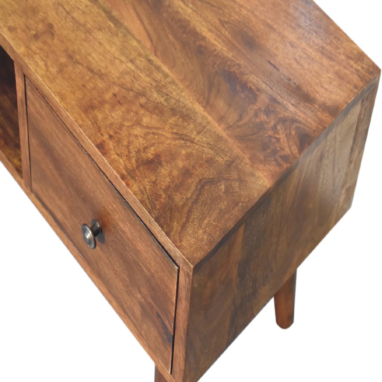 Classic chestnut coffee table top surface view