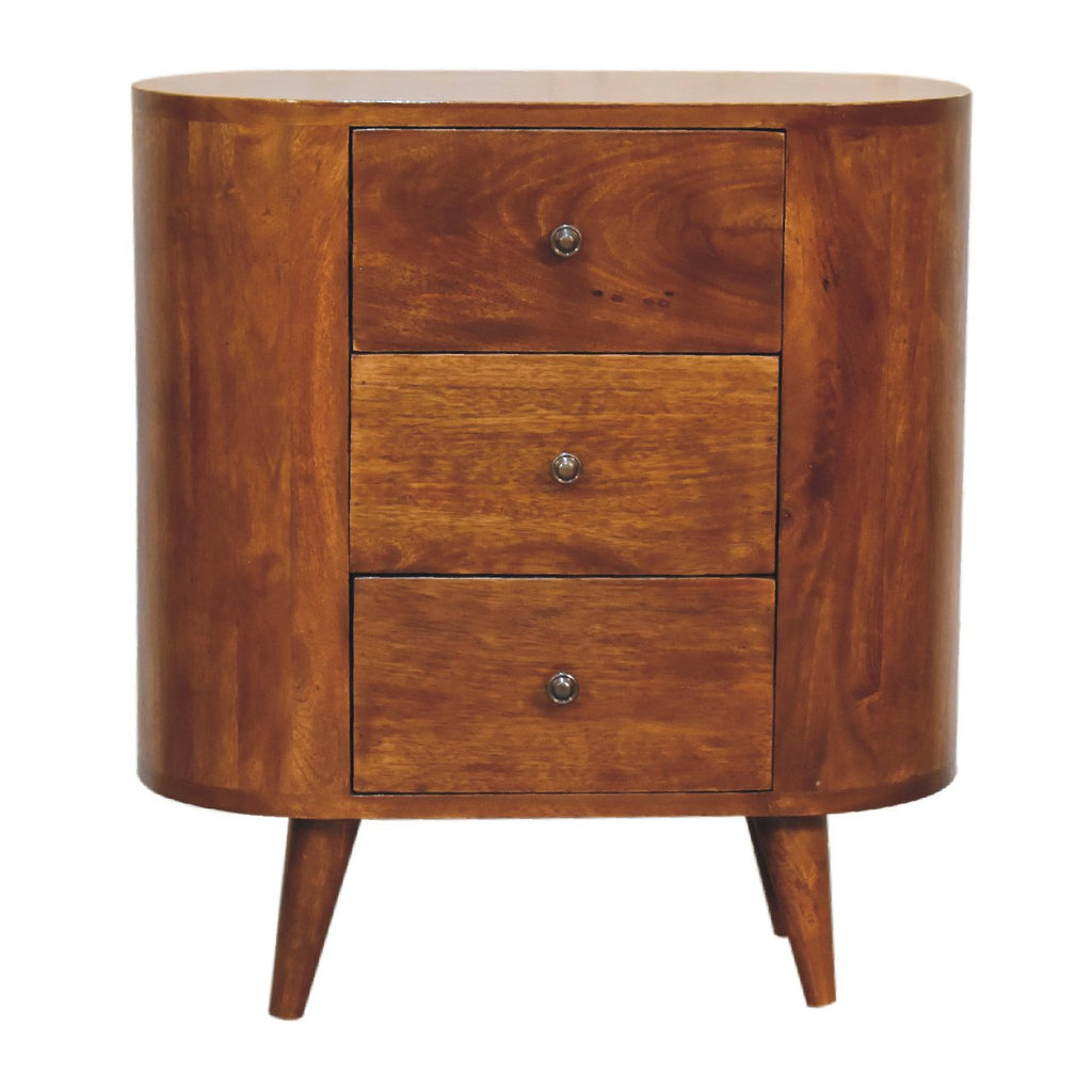 Sienna chestnut chest side view showing slim profile