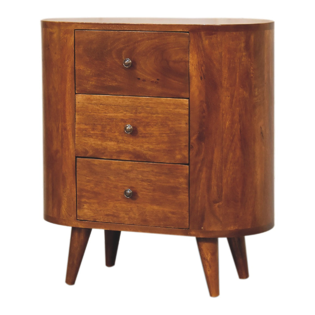 Sienna chestnut chest drawer open showing interior storage