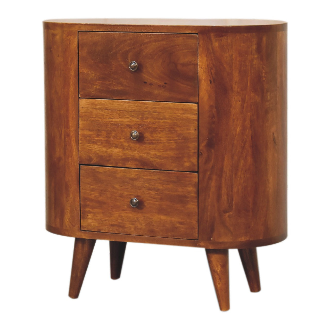 Sienna chestnut chest drawer open showing interior storage