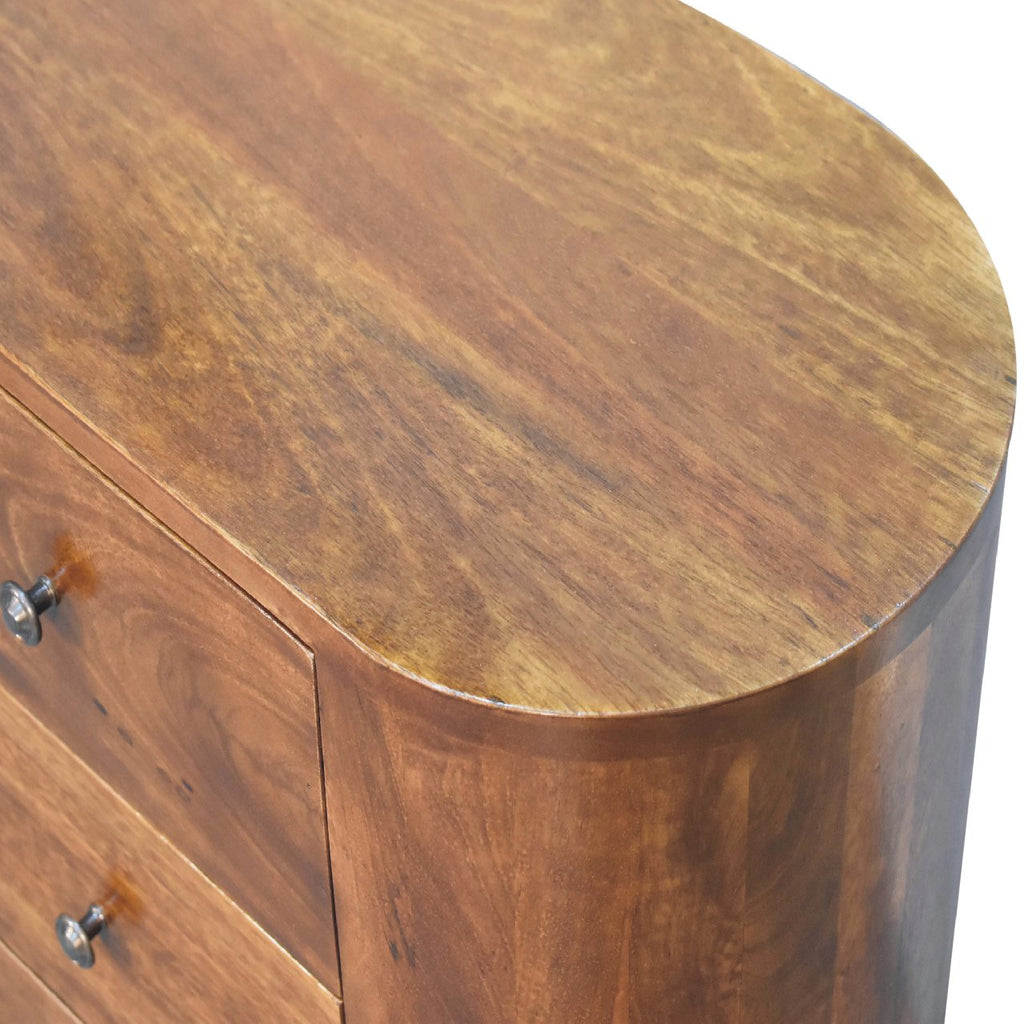 Sienna chestnut chest angled view showing full silhouette