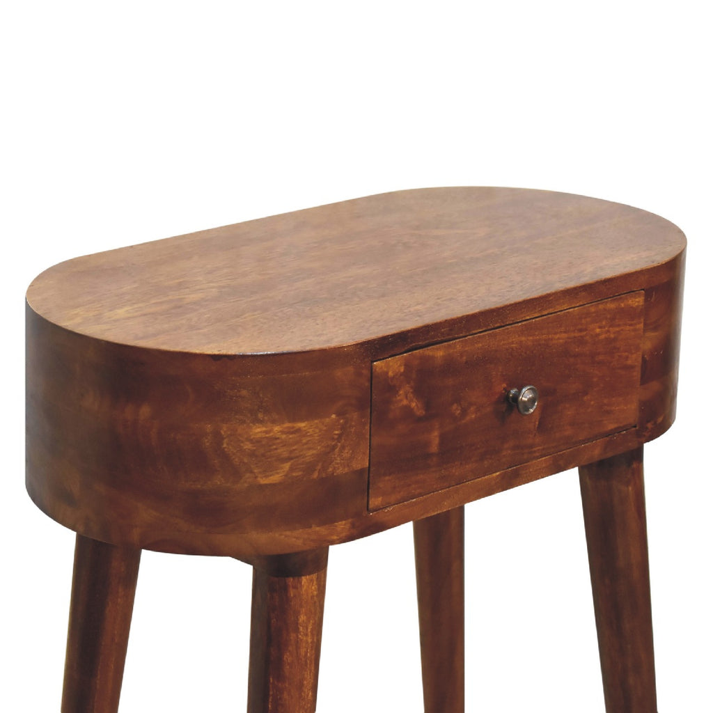 Mini Albion chestnut console in narrow hallway setting