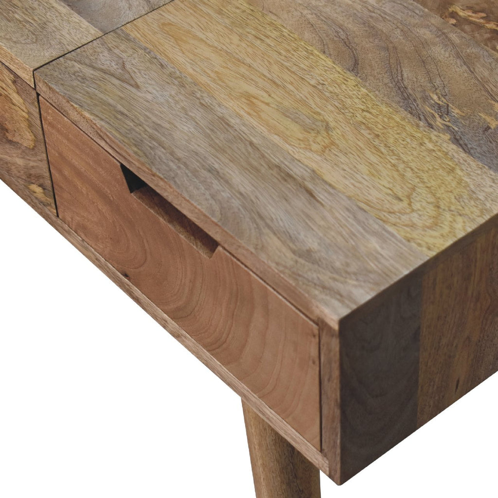 Nordic oak dressing table angled view with Nordic legs