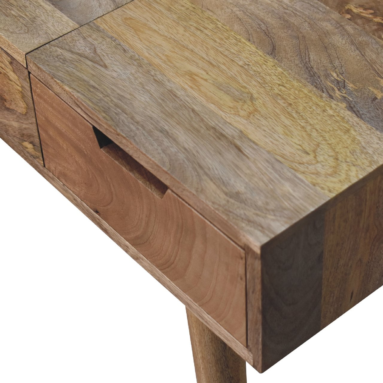 Nordic oak dressing table angled view with Nordic legs