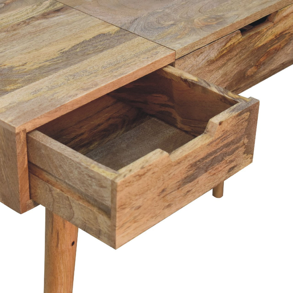 Nordic oak dressing table hidden storage compartments