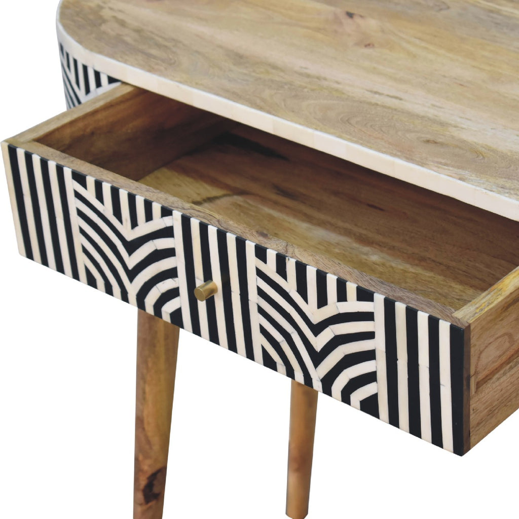 Boho oak inlay dressing table drawer detail