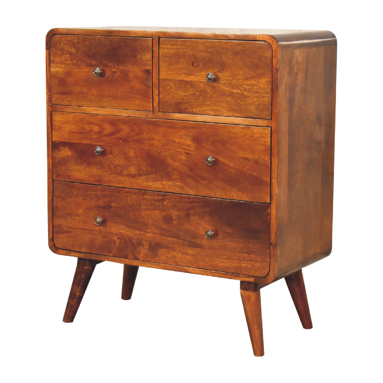 Arlo 4-drawer chest in compact bedroom interior