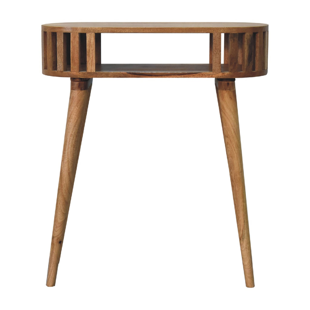 Ariella oak console table lifestyle living space setting