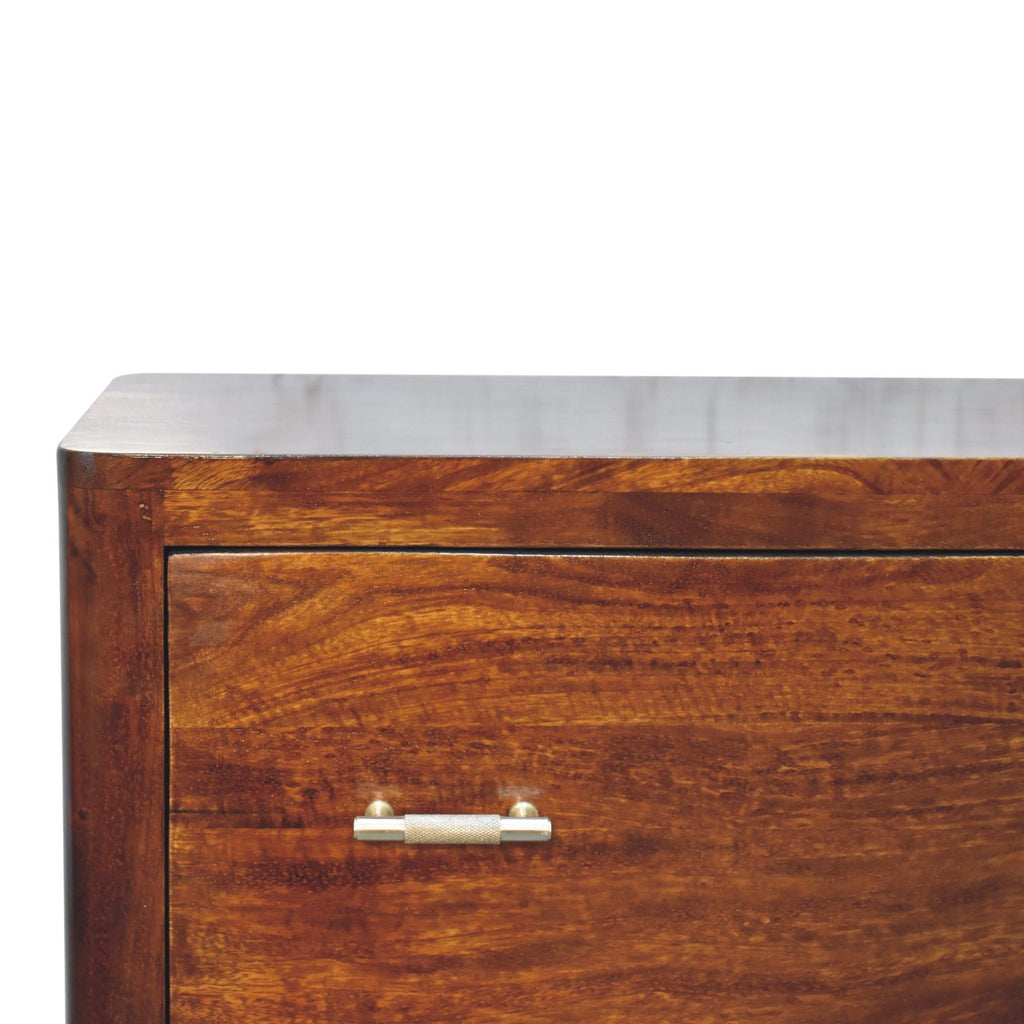 Matteo 3 Drawer Solid Wood Chest - Chestnut Finish