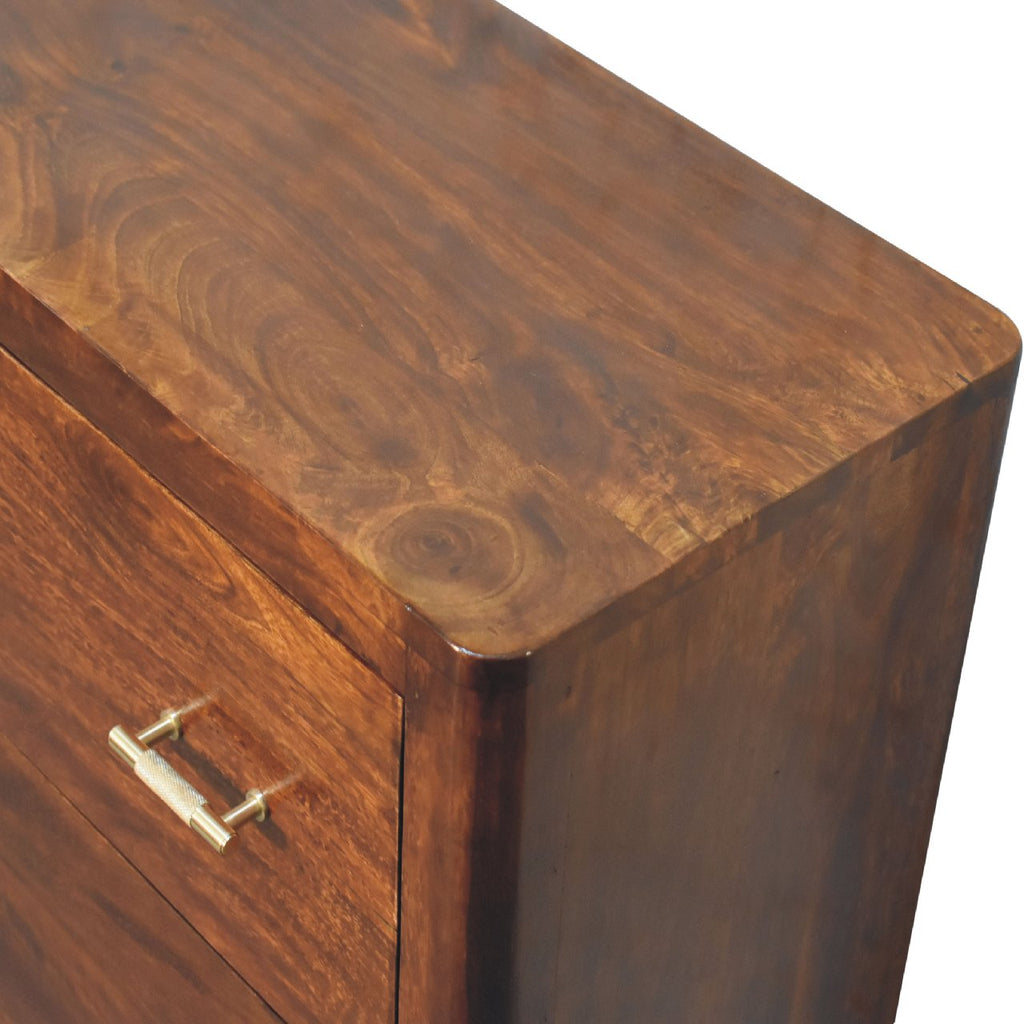 Matteo 3 Drawer Solid Wood Chest - Chestnut Finish