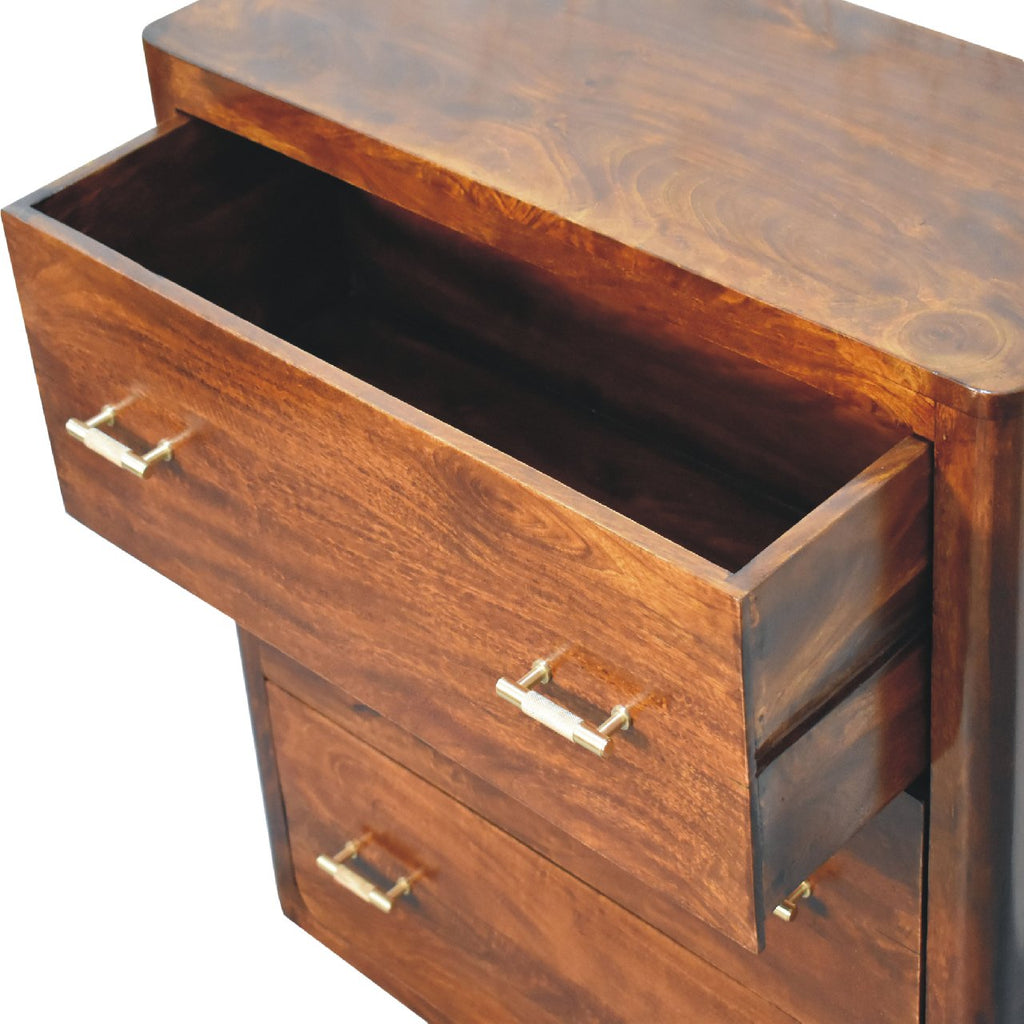 Matteo 3 Drawer Solid Wood Chest - Chestnut Finish
