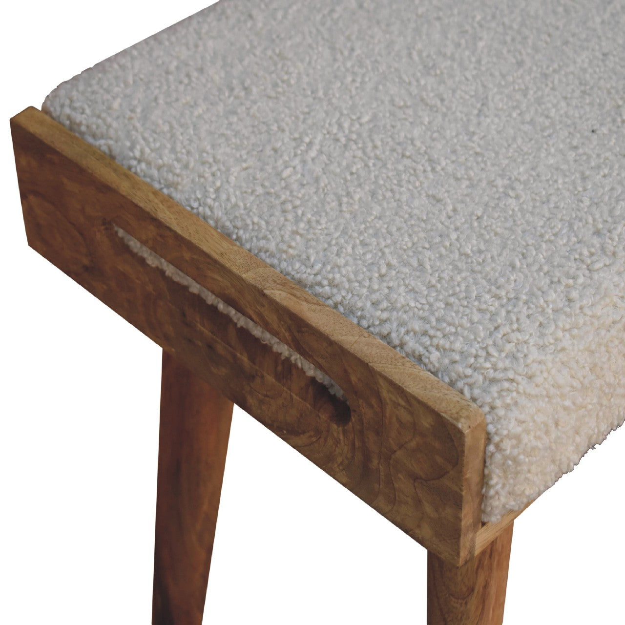 Atelier cream stool angled view showing full silhouette