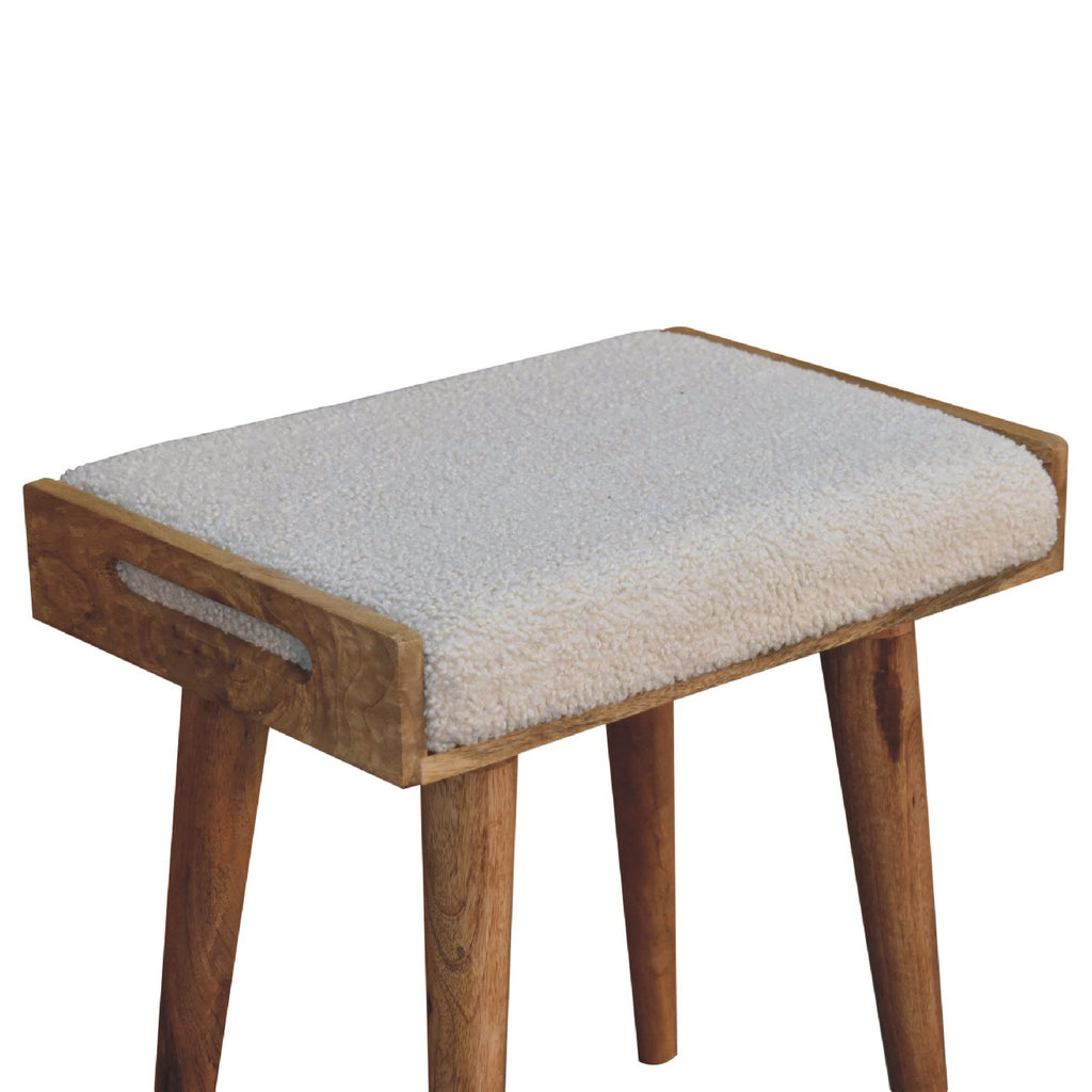 Atelier cream boucle stool rear view
