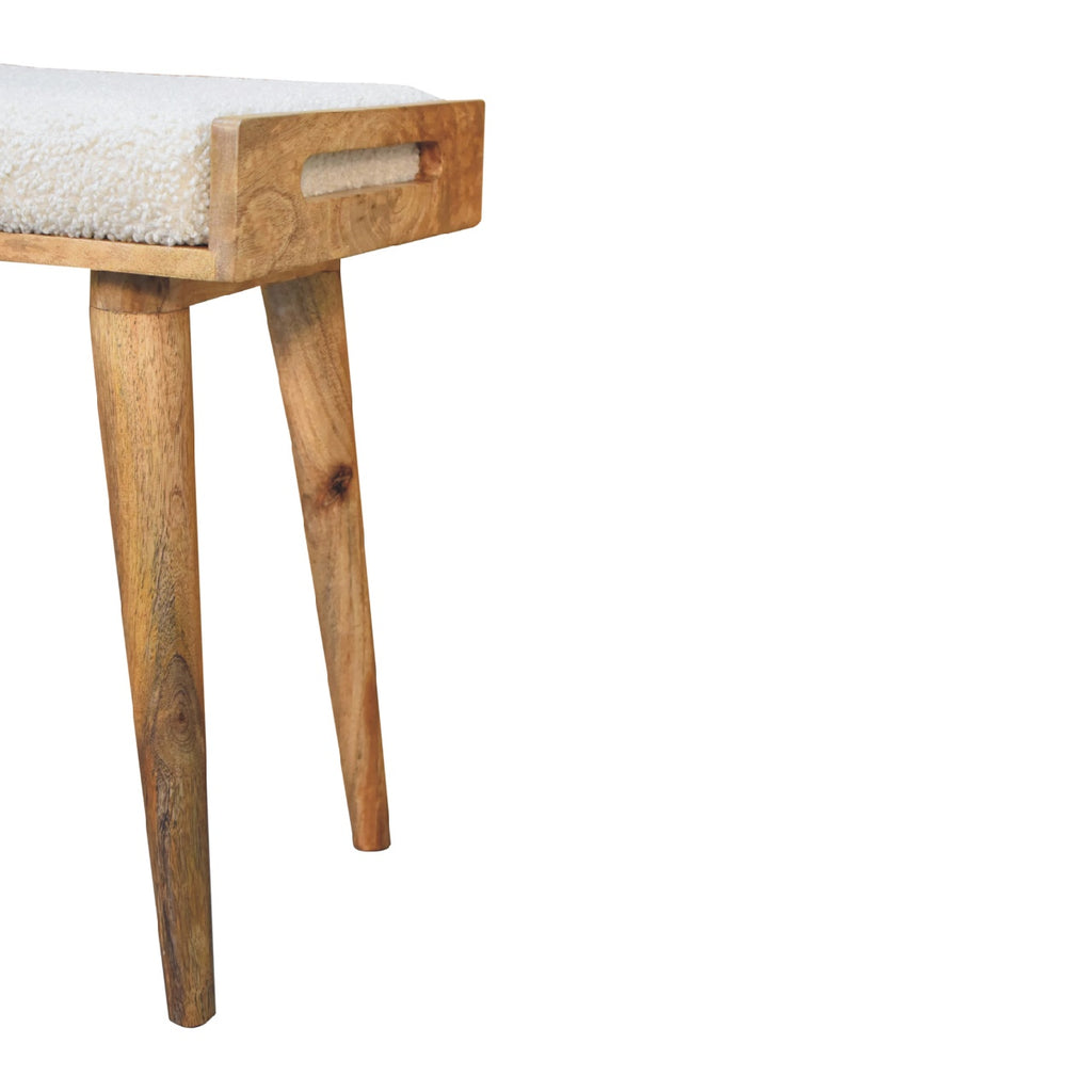 Atelier cream boucle stool dimensions scale reference