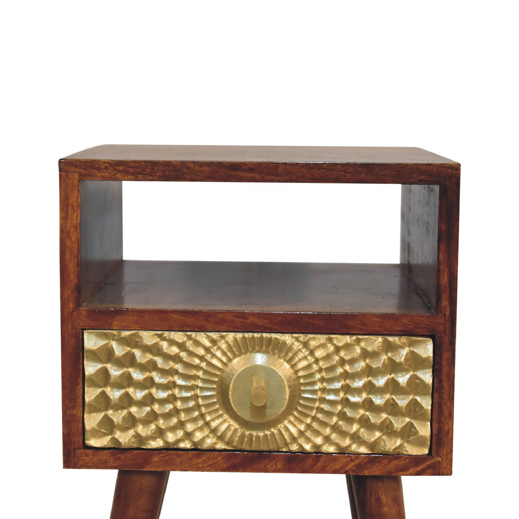 Eden chestnut bedside top surface view