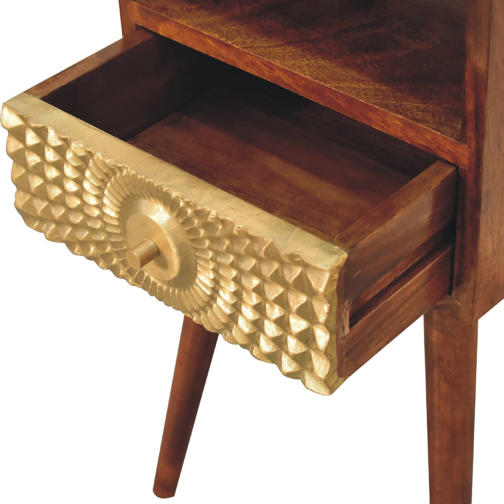Eden chestnut bedside rear view