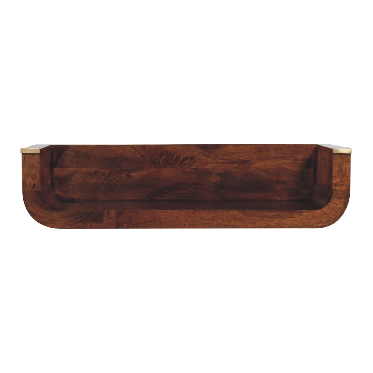 Cora floating Console Table Solid Wood - Chestnut Finish