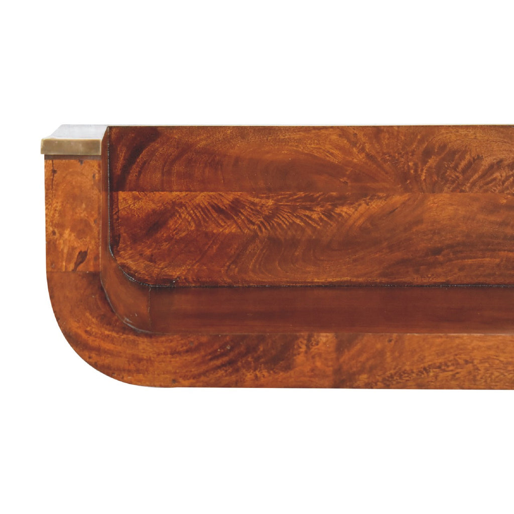 Cora floating Console Table Solid Wood - Chestnut Finish