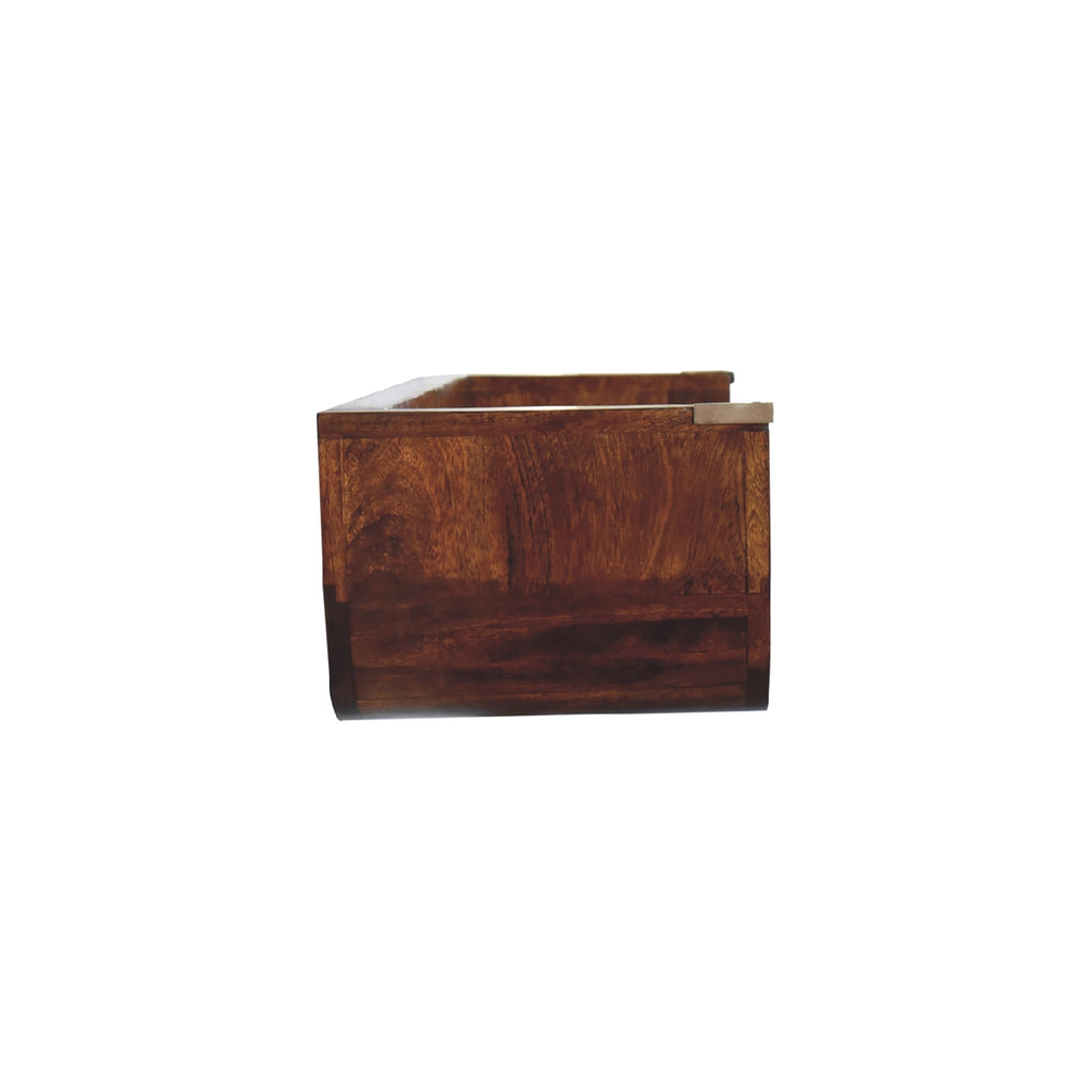 Cora floating Console Table Solid Wood - Chestnut Finish
