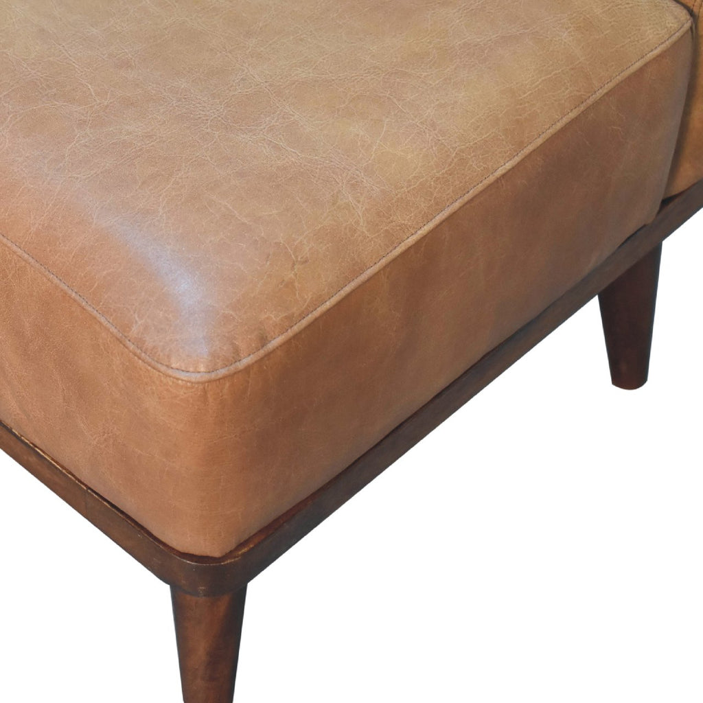 Dakota tan stool angled view showing backrest detail
