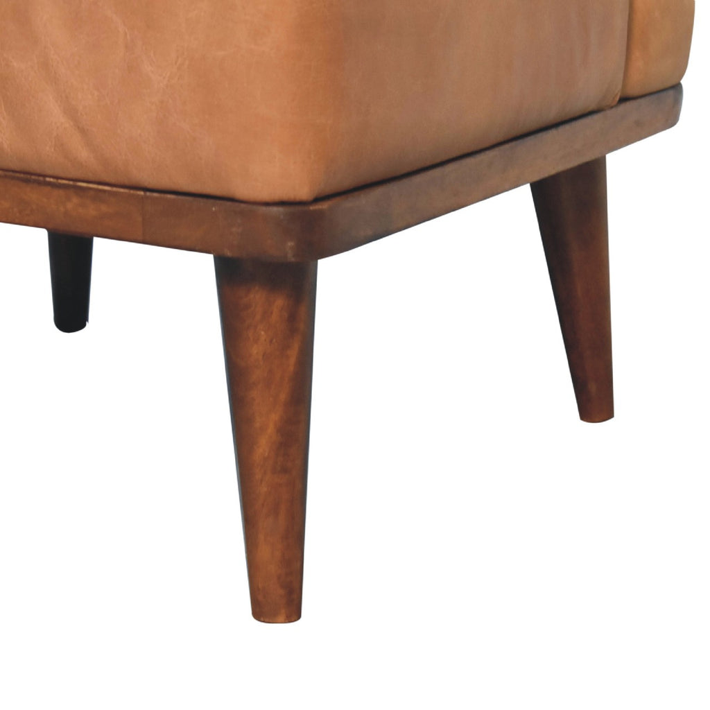 Dakota tan buffalo leather stool rear view