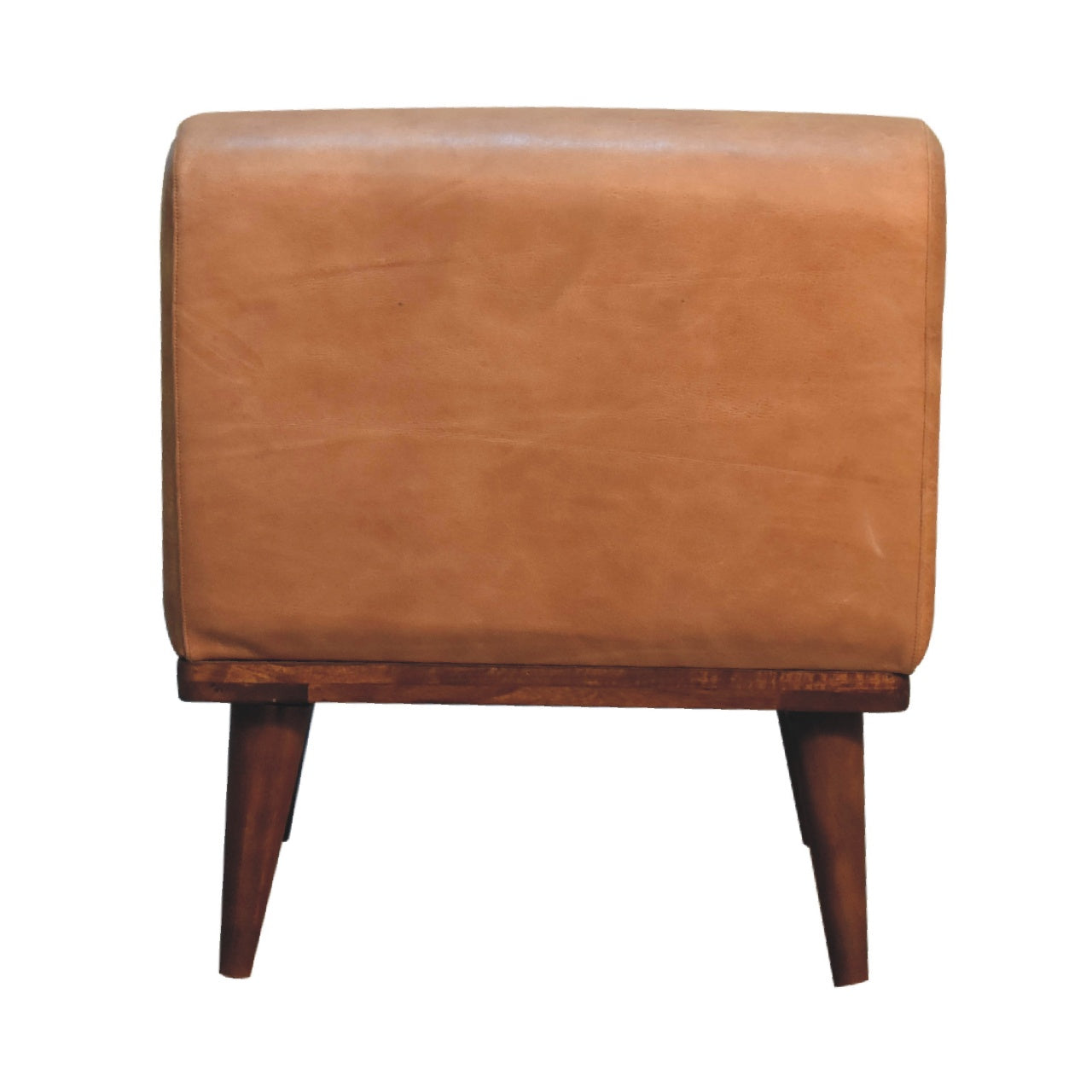 Dakota tan buffalo leather stool full room context view