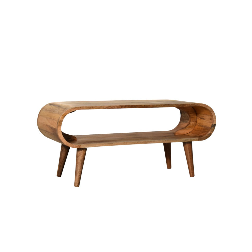 Nordic solid wood coffee table in modern living room