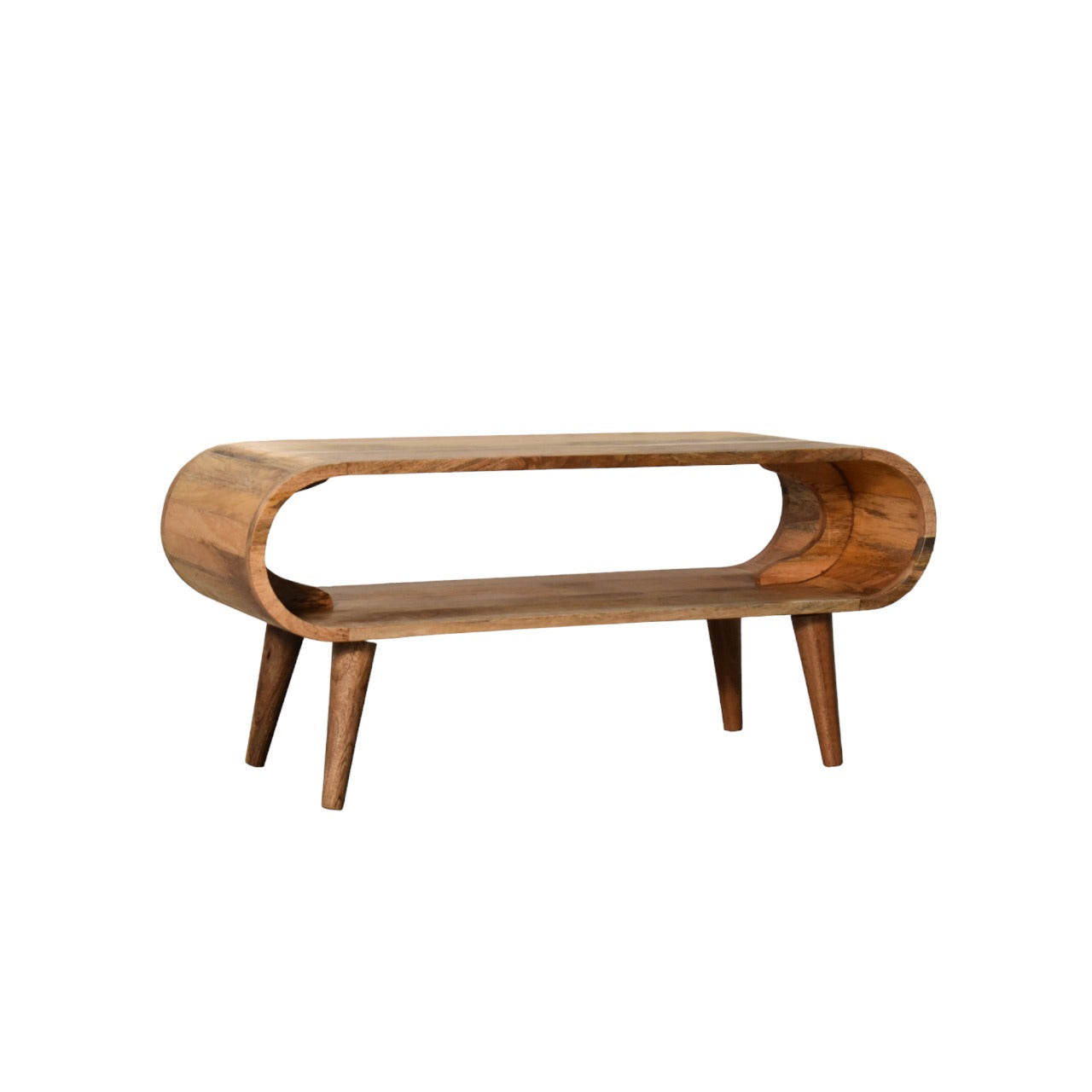 Nordic solid wood coffee table in modern living room