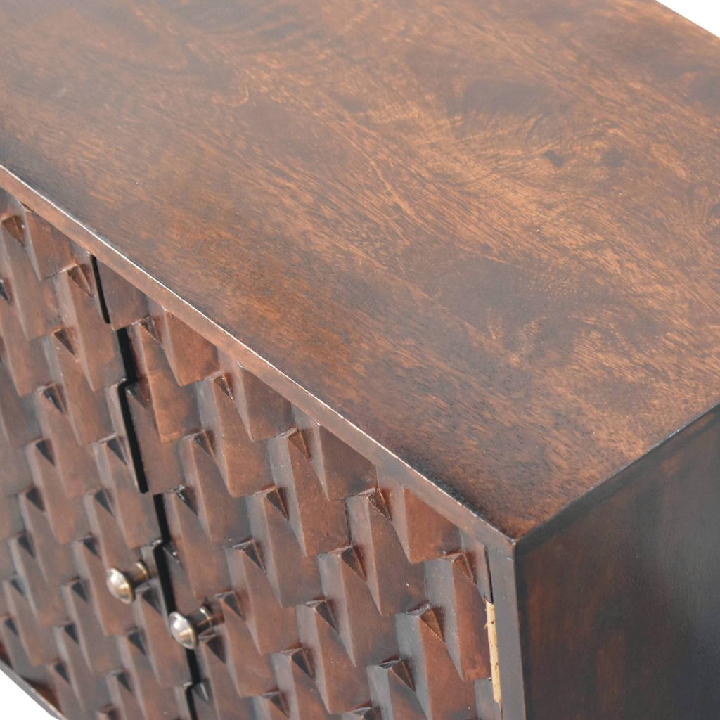 Tuscany walnut cabinet angled view showing full profile