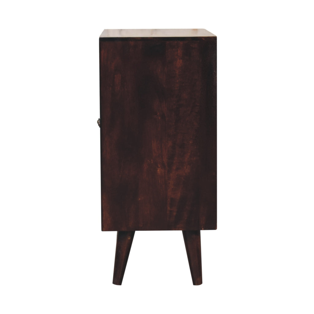 Tuscany carved walnut cabinet lifestyle room setting